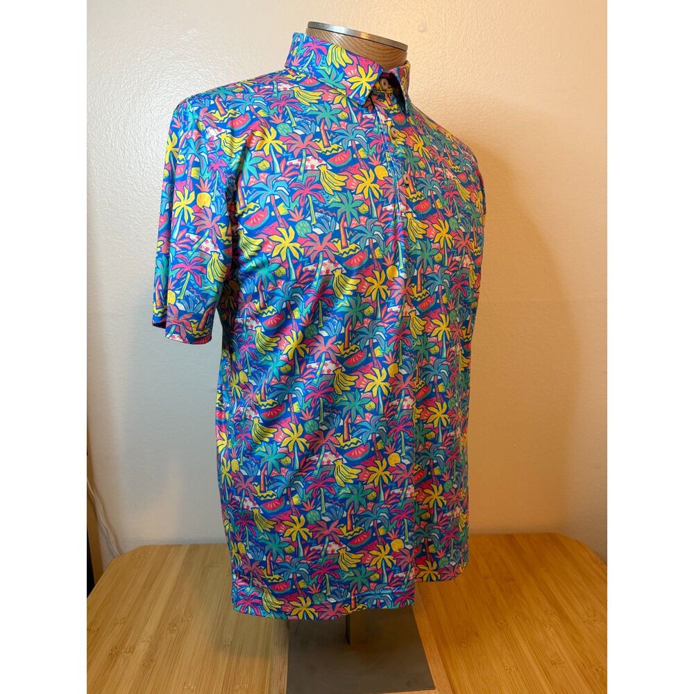 Chubbies The Tropical Bunch Performance Polo 2.0 Golf Shirt Tropical AOP Men's M